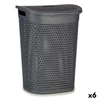 Wasmand Kipit Antraciet Plastic 60 L 43,5 x 57,5 x 34 cm 43,5 x 57 x 34 cm (6 Stuks)