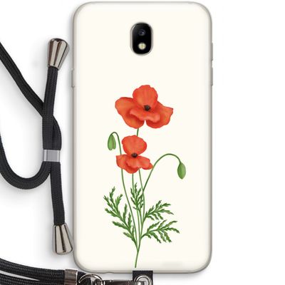 Red poppy: Samsung Galaxy J7 (2017) Transparant Hoesje met koord