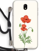 Red poppy: Samsung Galaxy J7 (2017) Transparant Hoesje met koord
