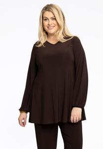 Yoek Tuniek wide bottom V-hals | Bruin | Maat 58/60