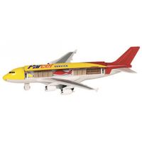 Speelgoed vracht vliegtuig geel/rood 19 cm   - - thumbnail