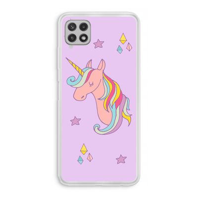 Roze eenhoorn: Samsung Galaxy A22 4G Transparant Hoesje