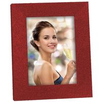 Houten fotolijstje rood met glitters geschikt voor een foto van 15 x 20 cm - Fotolijsten - thumbnail