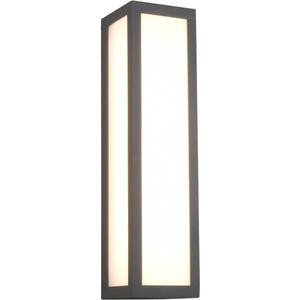 LED Tuinverlichting - Wandlamp Buitenlamp - Trion Ficco - 10W - Warm Wit 3000K - Rechthoek - Mat Antraciet - Aluminium