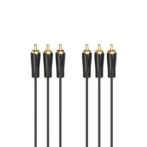 Hama Audio-/videokabel 3 Cinch-stekkers - 3 Cinch-stekkers Verguld 1,5 M