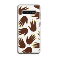 Hands dark: Samsung Galaxy S10 4G Transparant Hoesje