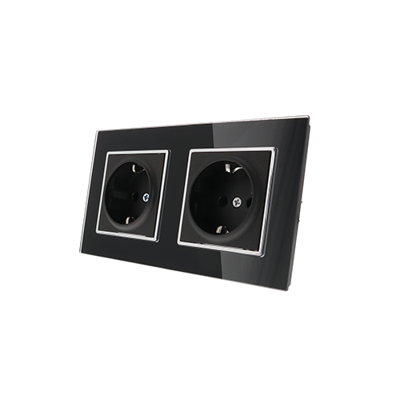 Nero Deluxe Glas dubbele stopcontact combinatie compleet