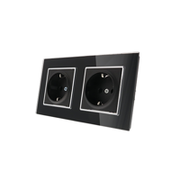 Nero Deluxe Glas dubbele stopcontact combinatie compleet