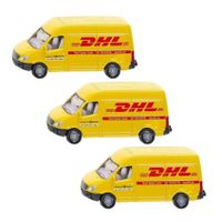 3x stuks siku DHL bezorg busje modelauto 8 cm