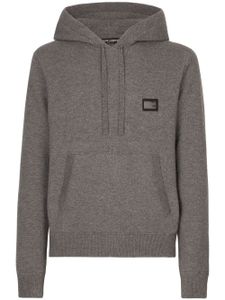 Dolce & Gabbana hoodie en cachemire mélangé à logo - Gris