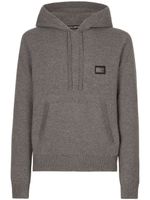 Dolce & Gabbana hoodie en cachemire mélangé à logo - Gris