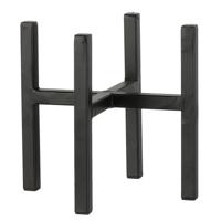 Mica Decorations - bloempot plantenpot standaard / verhoger - zwart - B14 x H16 cm - metaal