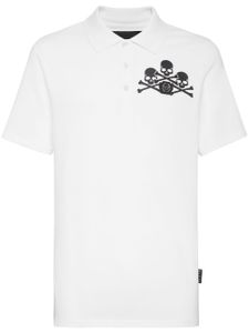 Philipp Plein skull logo polo shirt - Blanc