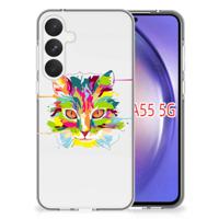 Samsung Galaxy A55 Telefoonhoesje met Naam Cat Color - thumbnail