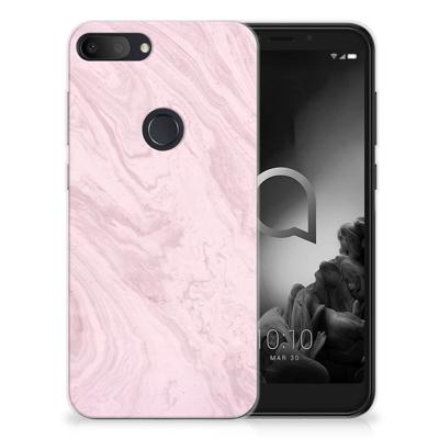 Alcatel 1S (2019) | TPU | Siliconen hoesje | Marble Pink - Origineel Cadeau Vriendin