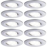 Paulmann LED-inbouwlamp voor badkamer Set van 10 stuks 65 W Chroom (mat)