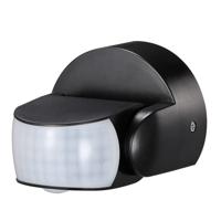 PIR bewegingssensor met schemerschakelaar - 180° - Opbouw - 12 meter bereik - Maximaal 600 Watt - IP65 waterdicht - Zwart