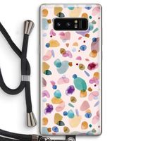 Terrazzo Memphis Pink: Samsung Galaxy Note 8 Transparant Hoesje met koord