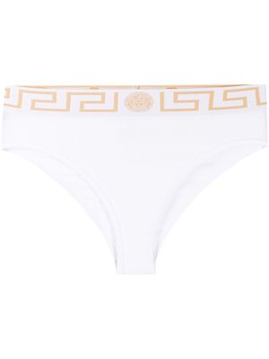 Versace culotte Greca Border à taille haute - Blanc