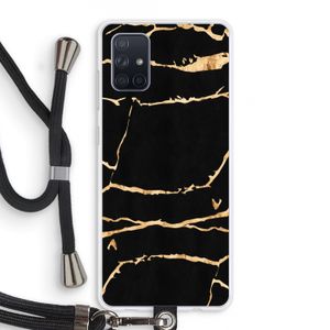 Gouden marmer: Samsung Galaxy A71 Transparant Hoesje met koord