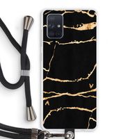 Gouden marmer: Samsung Galaxy A71 Transparant Hoesje met koord