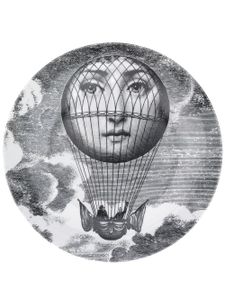 Fornasetti assiette murale Lina Cavalieri à imprimé graphique - Noir