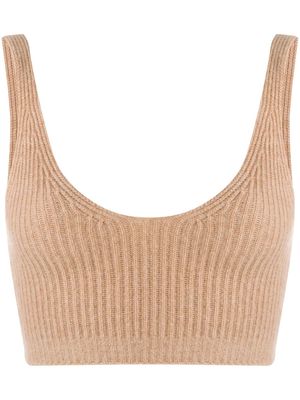 Cashmere In Love débardeur crop en maille nervurée - Tons neutres