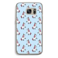 Eenhoorns overal: Samsung Galaxy S7 Transparant Hoesje