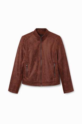 Slim bikerjacke - BROWN - XL