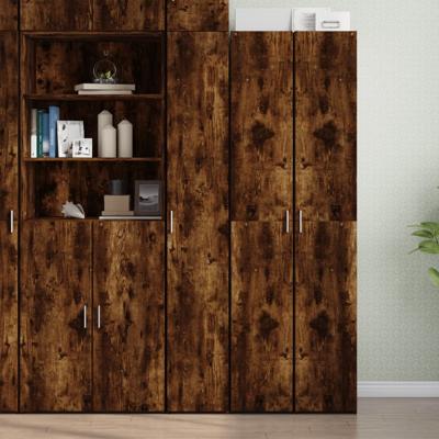 Hoge kast 30x42,5x185 cm bewerkt hout gerookt eikenkleurig