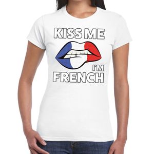 Kiss me I am French t-shirt wit dames 2XL  -