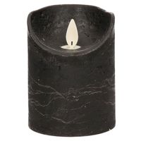 1x Zwarte LED kaarsen / stompkaarsen met bewegende vlam 10 cm - thumbnail