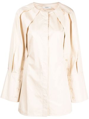 Goen.J robe-chemise courte à manches longues - Tons neutres