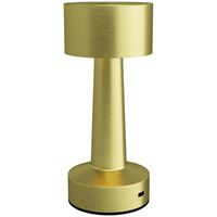 HOMCOM Tafellamp, draadloos, oplaadbaar, touch-bediening, LED-licht, metalen behuizing, kleur: goud