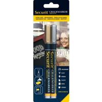 Securit krijtstiften met ronde punt - 1-2 mm - Zilver en goud - 2x stuks