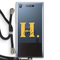 Amber Script: Sony Xperia XZ1 Transparant Hoesje met koord
