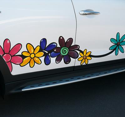 Autosticker bloemenvoertuig wrap