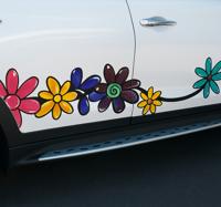 Autosticker bloemenvoertuig wrap