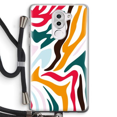 Colored Zebra: Honor 6X Transparant Hoesje met koord
