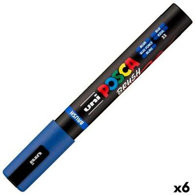 Markeerstift BRUSH POSCA PC-5BR Blauw (6 Stuks)