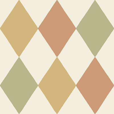Dutch Wallcoverings Langtan - Kalas Yellow/Red/Green - Geel/Rood/Groen