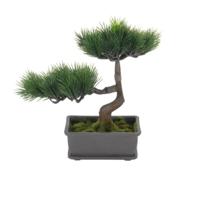 Kunstplant bonsai boompje in pot - Japans decoratie - 27 cm - dennen naalden