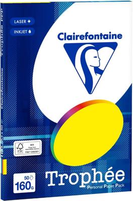 Zonnegeel A4 papier 160 gram 50 vel Clairefontaine Trophée