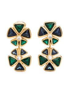 Christian Dior Pre-Owned boucles d'oreilles fleurs à fermoir clip (années 1990) - Vert