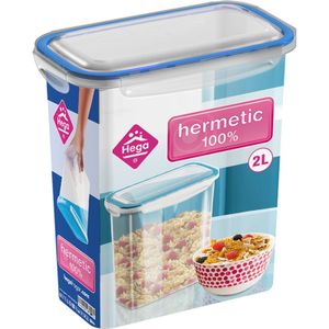 3x Voorraad/vershoudbakjes 2 liter transparant/blauw plastic