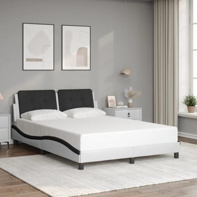 Bedframe zonder matras "Zadar" kunstleer wit en zwart 140x190 cm