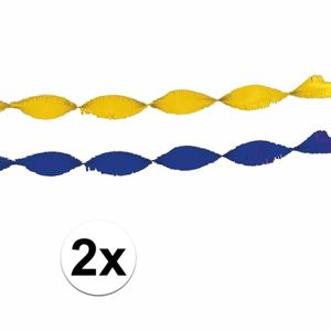 4x crepe slingers geel-blauw   -