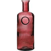 Natural Living Bloemenvaas Olive Bottle - robijn rood transparant - glas - D13 x H35 cm - Fles vazen - Vazen - thumbnail