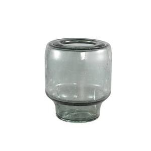 PTMD Vika Grey glass vase clear design round S