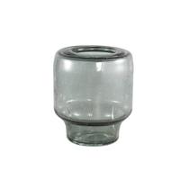 PTMD Vika Grey glass vase clear design round S - thumbnail